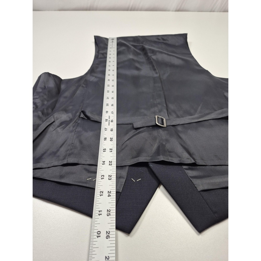 Lauren Ralph Lauren Suit Vest Mens 44 Blue 100% Wool 5 Button Belted - Picture 6 of 8
